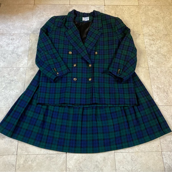 Pendleton Jackets & Blazers - Vintage Pendleton Blazer & Skirt Set Plaid Virgin Wool Women's 2-Set